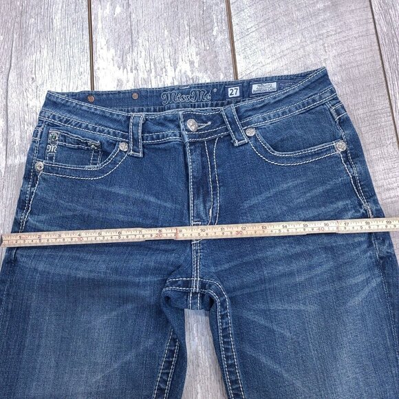 Miss Me Jeans Womens 27 Boyfriend Fit Capri Blue Denim Mid Rise JB5501P2 Pants - Picture 8 of 9